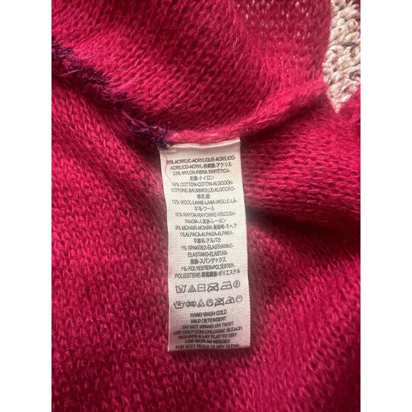 Free People Raspberry Pink Red Textured Knit Bell Sleeve Sweater Women’Size XS - Picture 11 of 14